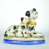 Honden beeld Victoriaans Staffordshire aardewerk Engeland zwart