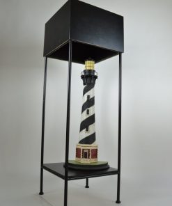 Alternative view of Hoge zwarte display tafel van metaal en glas