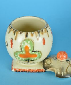 Alternative view of Honing-, suikerpot Bihl Czechoslovakia Art Deco keramiek plateel