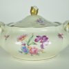 Soepterrine met pioenroos en paarse iris Mosa Maastricht porselein