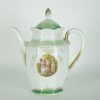 Thee- of koffiepot Limoges porselein groen met goud