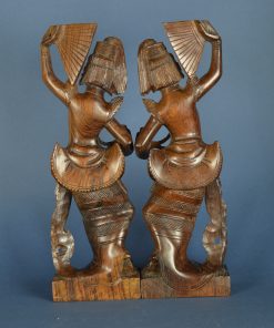 Alternative view of Aziatische danseressen teakhouten beelden