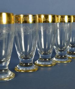 Alternative view of Shotglaasjes of borrelglazen met bewerkte gouden rand set van zes