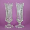 Brockwitz antiek footed prisma traandruppel Art Deco glazen vaas | set van twee