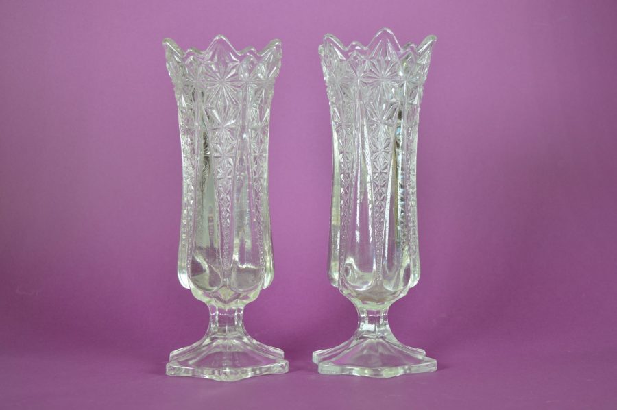 Ventileren onderwerpen politicus Brockwitz antiek footed prisma traandruppel Art Deco glazen vaas | set van  twee - Bodour