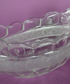 Alternative view of Glazen Jardinière met rozenrand van bevroren glas - antiek