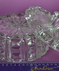 Bonbonniere op twaalf voeten Art Deco kleurloos glas