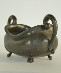 Jardinière van tin op leeuwenvoetjes