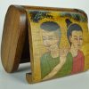 Doosje van hout met een jongen en meisje | India
