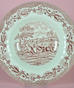 Alternative view of Diepe borden Royal Wessex met jachttafereel in roze | porselein set van zes