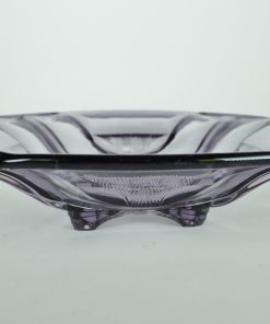 Alternative view of Schaal paars glas Art Deco op vier voetjes