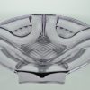 Schaal paars glas Art Deco op vier voetjes