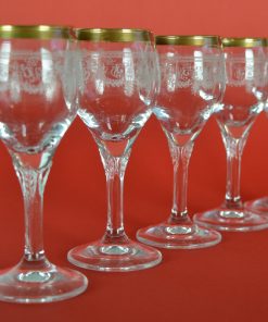 Alternative view of Portglazen met kant en gouden rand | set van vijf