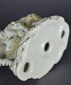 Dame met koffie en poedel porselein beeld