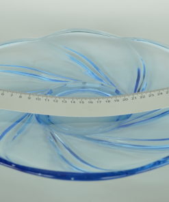 Blauw glas schotel geschulpt