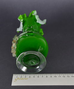 Murano vaas groen met multicolor bloem