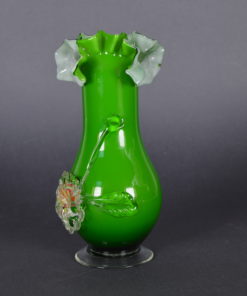 Murano vaas groen met multicolor bloem