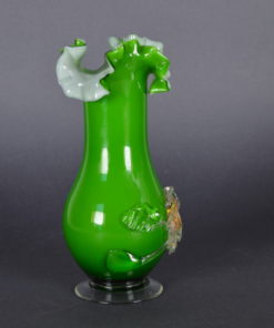 Murano vaas groen met multicolor bloem