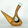 Porron Spaanse decanteer karaf aqua glas met leer
