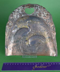 Tafelblik met reigers koper antiek