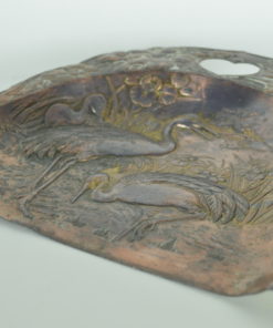 Tafelblik met reigers koper antiek