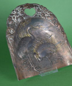 Tafelblik met reigers koper antiek