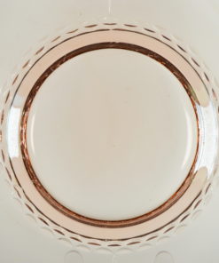 Schaal roze glas met bloem- of schelpmotief