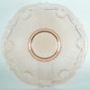 Onderschotel roze glas met bloem- of schelpmotief