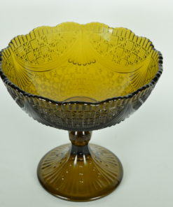 Schaal op voet mosgroen glas