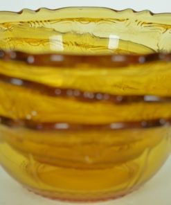 Schaaltje Glas Amberkleurig Bloemmotief