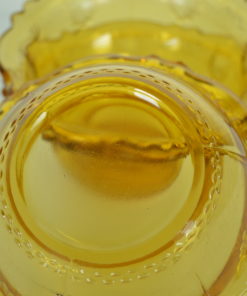 Schaaltje Glas Amberkleurig Bloemmotief