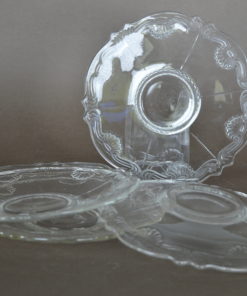 Presenteerschaal-schotels kleurloos glas bloem of schelp