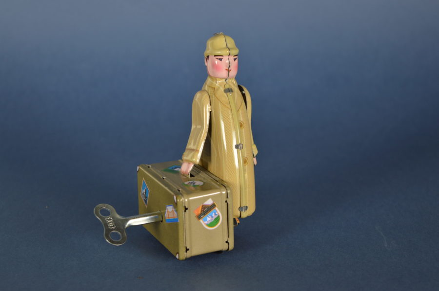 Groot Discriminerend produceren Blikken speelgoed - man met koffer en opwind mechaniek - Bodour