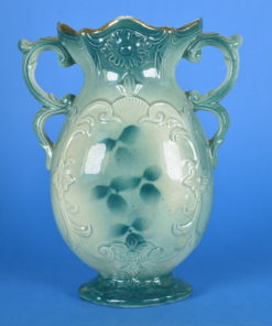 Vaas met Zwanen in turquoise en goud