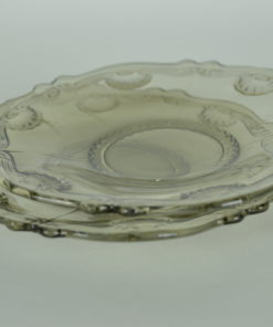 Schoteltje grijs-bruin glas Bloem schelp motief