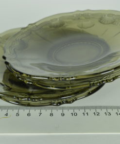 Schoteltje grijs-bruin glas Bloem schelp motief