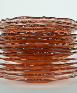 Schotels roze glas met bloem- of schelpmotief