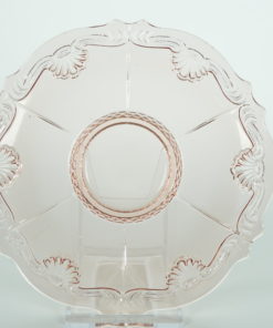Schotels roze glas met bloem- of schelpmotief
