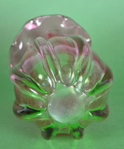 Vaas glas roze en groen en kleurloos glas Murano stijl