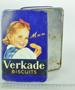 Blik Verkade meisje met koekje
