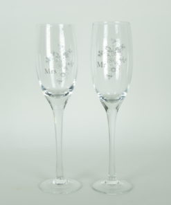 Champagneglazen Mr and Mrs