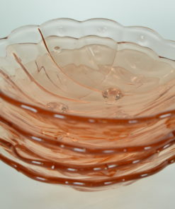 Schelpvormig schaaltje roze glas