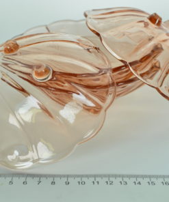 Schelpvormig schaaltje roze glas