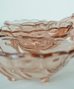 Schelpvormig schaaltje roze glas