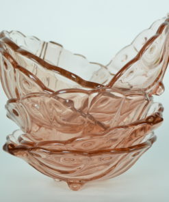 Schelpvormig schaaltje roze glas