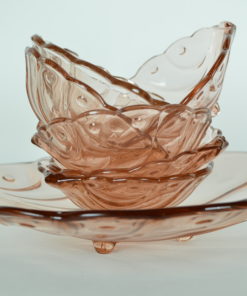 Schelpvormig schaaltje roze glas