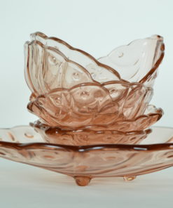 Schelpvormig schaaltje roze glas