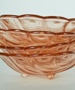 Schelpvormig schaaltje roze glas