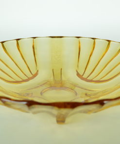 Fruitschaal amberkleurig glas Walther Amsterdam