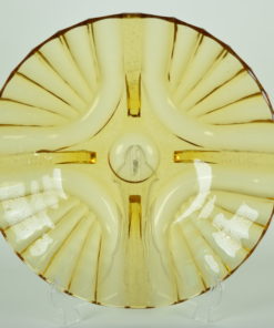 Fruitschaal amberkleurig glas Walther Amsterdam